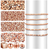 1 x RAW Customer Returns 3240pcs rose gold beads for bracelets, 4mm metal beads, square round crystal rhinestone spacer beads, beads for threading adults for jewelry making, DIY necklace - RRP €14.99