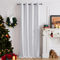 1 x RAW Customer Returns Deconovo Interior Blackout Curtains Bedroom 280 CM Height, Thermal Insulated Blackout Curtain for Interiors Modern Curtains for Living Room 1 Panel, 140x280 CM, Pearl Gray - RRP €29.49