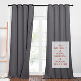 1 x RAW Customer Returns PONY DANCE Three-layer 100 blackout curtains eyelets soundproof curtain set of 2 H 260 x W 132 cm thermal curtain against heat bedroom curtains and drapes gray opaque - RRP €102.95