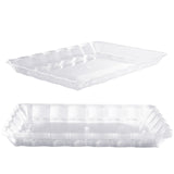 1 x RAW Customer Returns MATANA 6 plastic serving plates for starters finger food - catering, buffets, birthdays, weddings, Christmas parties - transparent, 32x24cm - stable reusable - RRP €15.73