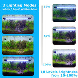 1 x RAW Customer Returns BELLALICHT LED Timer Aquarium Lighting - Aquarium Lamp White Blue Light with Built-in Timer Dimmer, Dimmable 10 Brightness Levels IP67 Waterproof Light for Fish Tank Plant, L-29 - RRP €22.18