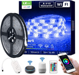 1 x RAW Customer Returns LE LED Strip Smart 5M Waterproof, RGB 150 LEDs, 5050 SMD Wifi LED Strip, 12V, Self-adhesive LED fairy lights, Flexible LED tape, LED bar, LED light strip IP65, power supply and controller included - RRP €26.99