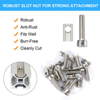 4 x Brand New T-slot nuts with ball slot 8, 12 pieces T-slot nut ball M8 photovoltaic aluminum profile, solar module bracket fastening slot screw PV module bracket mounting rail 30mm - RRP €52.4