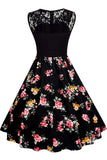 4 x RAW Customer Returns AXOE Women s Rockabilly Dress 50s Fashion Pin Up Evening Dress for Summer with Floral Pattern Color 2B, Size 42, XXL - RRP €139.96