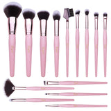 1 x Brand New Brush Set Makeup Professional Cosmetic Make Up Brush Makeup Brush Set for Foundation Concealer Powder Blush Eyeshadow, 14 Pieces, Pink - RRP €11.78