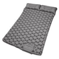 1 x RAW Customer Returns SOPPY double camping sleeping pad, inflatable sleeping pad with foot press for 2 people, camping mattress with pillow, ultralight sleeping mat for backpacking, hiking, beach tent, 195 125 10cm gray  - RRP €57.74