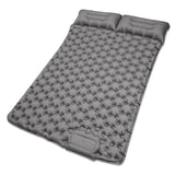 1 x RAW Customer Returns SOPPY double camping sleeping pad, inflatable sleeping pad with foot press for 2 people, camping mattress with pillow, ultralight sleeping mat for backpacking, hiking, beach tent, 195 125 10cm gray  - RRP €57.74