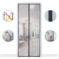 1 x RAW Customer Returns Apalus Magnetic Screen Door, Curtain Made of Mesh, Magnetic Closure from Top to Bottom, Closes Automatically and Keeps Air Fresh 75x210 CM, Black  - RRP €21.99