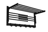 1 x RAW Customer Returns G rbach aluminum towel holder towel rail cloth shelf matt black 7-60MS  - RRP €63.53