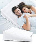 1 x RAW Customer Returns BLABOK Wedge Pillow for Bed, Reflux Pillow Anti Snoring, Orthopedic Backrest Reading Pillow, Inflatable Bed Wedge Mattress Wedge, Triangle Pillow for Comfortable Sleeping, Travel, Pain Relief White  - RRP €40.33