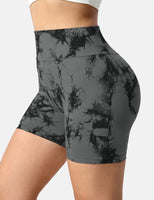 1 x RAW Customer Returns ZAAYO 2 Pack Sport Shorts Women Butt Scrunch Short Sports Pants Running Pants High Waist Shorts Butt Lift Booty Seamless Fitness Tie Dye Gym Shorts Black Grey-Dark Blue Small - RRP €39.99