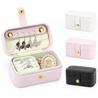 1 x RAW Customer Returns TAOPE Travel Jewelry Box, Small Jewelry Box for Women, Portable Travel Jewelry Box, PU Leather Mini Jewelry Storage, Small Jewelry Box for Rings, Earrings, Necklace, Gift - Pink - RRP €11.09