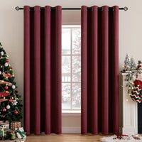 1 x RAW Customer Returns MIULEE Curtains Wine Red Opaque with Eyelets, Beautiful Soft Blackout Curtains for Darkening Rooms, Set of 2 Darkening Curtains Bedroom Living Room Thermal Curtain Cold Protection 140 x 225 cm - RRP €35.99