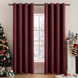 1 x RAW Customer Returns MIULEE Curtains Wine Red Opaque with Eyelets, Beautiful Soft Blackout Curtains for Darkening Rooms, Set of 2 Darkening Curtains Bedroom Living Room Thermal Curtain Cold Protection 140 x 225 cm - RRP €32.5