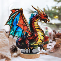 1 x Brand New KFDDRN Dinosaur Statue, Vivid Table Decoration, Painted Metal Decoration, Creative Chinoiserie Style Decoration, Colorful Dragon Sculpture Decoration, Sculpture for Home Office Living Room Decor - RRP €20.4