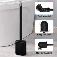 1 x RAW Customer Returns JIMACRO WC Brush Wall Mounted Toilet Brush Soft Bristles Flat Toilet Brush Silicone Toilet Brush Non-Slip Handle Deep Cleaner Bathroom Toilet Brush Silicone - RRP €13.01