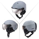 1 x RAW Customer Returns meteor Winter Ski and Snowboard Helmet with Glasses for Children, Youth and Adults Adjustable Ski Helmet for Winter Sports, Skate and Mountaineering L 58-61cm , Grey  - RRP €49.18