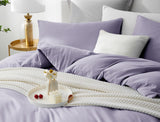 1 x RAW Customer Returns Menkala bed linen 220x240 purple plain colors pleasant violet duvet cover 3 pieces non-iron brushed renforc microfiber lilac reversible bed linen with zipper and 2 pillowcases 80x80 - RRP €32.56