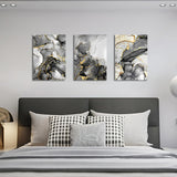 1 x RAW Customer Returns 3 Pcs Grey Gold Marble With Frame Canvas Pictures Poster Art Print Pictures Abstract Picture on Canvas Modern Wall Pictures Wall Poster Living Room Bedroom Wall Decoration 120x60cm 16 x24 x3pcs  - RRP €57.58