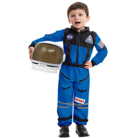 1 x RAW Customer Returns Spooktacular Creations Blue Astronaut Costume with Helmet for Kids, Space Suit, Space Jumpsuit, Halloween Astronaut NASA Costume for Boys Girls Pretend Role Play Dress Up L 10-12 yr  - RRP €46.22