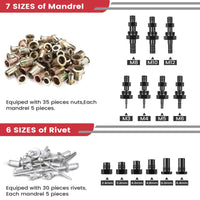 1 x RAW Customer Returns Beaspire 2 in 1 rivet attachment for cordless screwdriver for drill Rivet nut adapter kit for 2.4-6.4 mm blind rivets M3-M12 rivet nuts I professional rivet attachment incl. 35 rivet nuts 30 blind rivets  - RRP €90.74