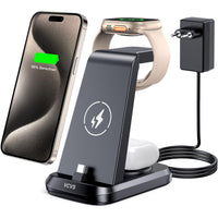 1 x RAW Customer Returns 30W PD charging station compatible with Apple Watch and iPhone 15 15 Plus 15 Pro 15 Pro Max, VCVS 3 in 1 super fast charging station compatible with Apple Watch Ultra SE 9 8 7 6 5 4 3 2, AirPods 2 3 Pro - RRP €33.99