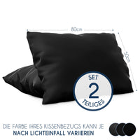 3 x Brand New Pillowcase 50x80 Black Set of 2 Microfiber Oeko-TEX Certified Dreamzie - Pillowcase 50x80 Soft - RRP €26.94