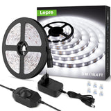 1 x RAW Customer Returns Lepro LED Strip Cold White 5M, LED Strip Cold White 6000K Dimmable, 300 LEDs, 12V Self-Adhesive, IP20 LED Tape, White Flexible DIY Strip, LED Light Strip Chain with Power Supply for Indoor Kitchen Decoration - RRP €16.01