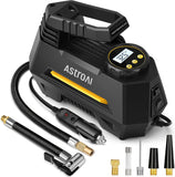 1 x RAW Customer Returns AstroAI Car Air Pump Electric Air Compressor Digital Portable Air Compressor, LCD Screen 12V DC Packaging for Car, Bicycle, Motorcycle, Ball etc. - RRP €32.99