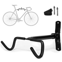 1 x RAW Customer Returns Charles Daily foldable metal bike rack wall - bike hanging wall - space-saving racing bike wall mount for the garage and apartment with frame protection - Core Black - RRP €24.99