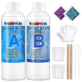 1 x RAW Customer Returns Epoxy resin, transparent, non-toxic, 1 1 ratio Crystal Clear Resin Coating for Wood Artistic Creations Restoration 360ml  - RRP €16.13