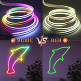 1 x RAW Customer Returns RGB Neon RGB LED Strip 3M 12V Dimmable Outdoor 96LED M App Control IP67 Waterproof Outdoor RGBIC LED Strip Compatible with Alexa and Google - RRP €22.8