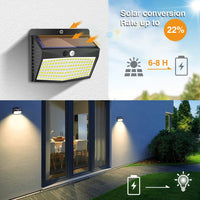 1 x RAW Customer Returns Peasur Solar Lamps for Outdoor Use with Motion Sensor, Pack of 3 138 LED 180 Super Bright Solar Light Security Wall Light 3 Modes IP65 Waterproof Wall Light Garden - RRP €19.61