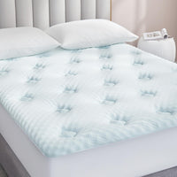 1 x RAW Customer Returns Hansleep Double Mattress Protector 160x190, Quilted Mattress Topper with Trefoil Quilted Pattern, Padded Mattress Protector for Bed with Elastic Edge and Extra Deep Compartment, 38 cm - RRP €37.07