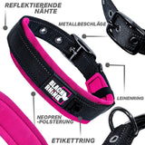 2 x Brand New Black Rhino - The Comfort Collar Super Soft Neoprene Padded Dog Collar for All Dog Breeds - Heavy Duty Adjustable Reflective Weatherproof Medium, Pink Black  - RRP €37.1