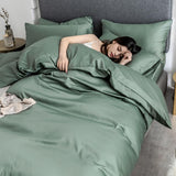 1 x RAW Customer Returns KEAYOO Cooling bed linen 135x200 made of lyocell for summer with zip summer bed linen pillowcase 80x80 green, 135x200  - RRP €28.22