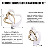 1 x RAW Customer Returns oliruim White and Gold Ceramic Statue Elegant Heart Shape Sculpture for Home Decoration, for Dining Table Decoration, Abstract Art Decoration C-white gold  - RRP €28.99