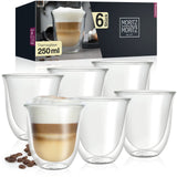 1 x RAW Customer Returns Moritz Moritz Cappuccino Glasses Double-Walled 6 Pieces - Double-Walled Glasses for Coffee, Tea or Dessert - Coffee Glasses Double-Walled Dishwasher Safe - RRP €35.2