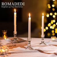 1 x RAW Customer Returns Romadedi glass candle holder candlestick candles - 20pcs clear glass candle stand elegant for wedding table decoration Christmas Advent living room decoration - RRP €47.99