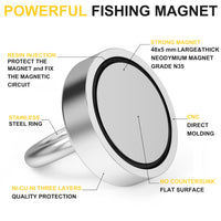 1 x RAW Customer Returns Magnetpro Newly Upgraded Strong Neodymium Magnet 200kg Force, Powerful 60mm Diameter Magnets Perfect for Industry and Science, Magnetic Fishing - RRP €20.47