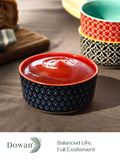 1 x RAW Customer Returns DOWAN Porcelain dip bowls, 176 ml dessert bowls set of 6 with lid - stackable bowl for sauce, snack, dessert, tapas, creme brulee bowls, multi-colored, dishwasher and microwave safe - RRP €34.99