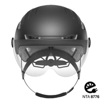 1 x RAW Customer Returns Bicycle helmet men, women helmet with magnetic visor, removable sun protection cap and size adjuster, black helmet for e-bikes, mountain bikes and city bikes M-safety glasses  - RRP €42.54