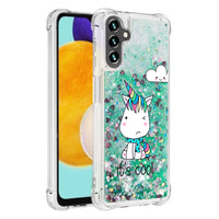 1 x Brand New QIWEIQING Compatible with Samsung Galaxy A13 5G Glitter Case, Girls Glitter Mobile Phone Case, Sequin Liquid Clear Silicone Protective Case for Samsung Galaxy A13 5G Blue Butterfly YB - RRP €11.87