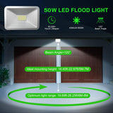 1 x RAW Customer Returns CLY LED spotlight outdoor, 50W LED spotlight, 2 pieces super bright 4300LM LED spotlight, 6500K cold white IP66 waterproof LED outdoor spotlight for backyard, driveway, garage, hallway, garden - RRP €31.99