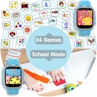 1 x RAW Customer Returns Smart Watch for Kids with 24 Games, 2 Cameras, Music Video Player 1.54 Touch Screen Kids Smartwatch, Calories, Calculator, Torch, Alarm Clock, Birthday Gift for Girls - RRP €31.19