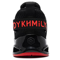 1 x RAW Customer Returns DYKHMILY Safety Shoes Men s Work Shoes Steel Cap Anti-Smashing Cushioning Work Sneakers Lightweight Breathable Comfort Fashion Black Red, 42EU  - RRP €36.99