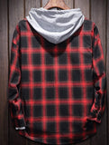 1 x Brand New FTCayanz Men s Checked Shirt Men s Regular Fit Long Sleeve Leisure Checked Shirt with Hood Red M - RRP €35.29