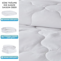 1 x Brand New Degrees of Comfort duvet 135x200 Set of 2 summer duvets all-year-round duvets with buttons - RRP €79.99