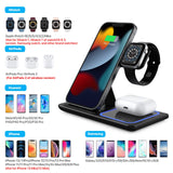 1 x RAW Customer Returns Inductive Charging Station, 18w Foldable 3 in 1 Wireless Charger, Wireless Charger Compatible with i Phone 13 12 11 XS XR X 8P, Airpods 2 pro, Apple Watch, Samsung S21 Ultra S20 and Capable Cell Phone - RRP €30.24