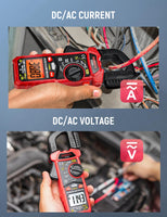 1 x RAW Customer Returns KAIWEETS AC DC Clamp Meter, Clamp Multimeter to Measure AC DC Voltage Current, Temperature, Continuity, NCV, Diode, with Flashlight, Backlight, D-Shaped Jaw, KC604 - RRP €35.99